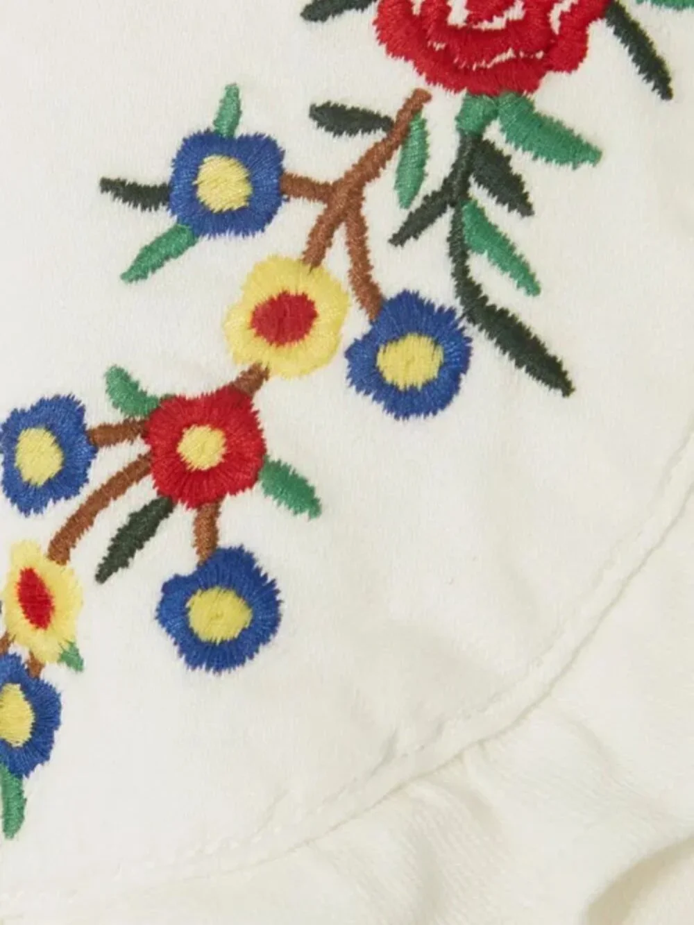 RIXO Nova Dress Midi Floral Embroidered Spread Collar Ecru Button front M - Picture 13 of 14